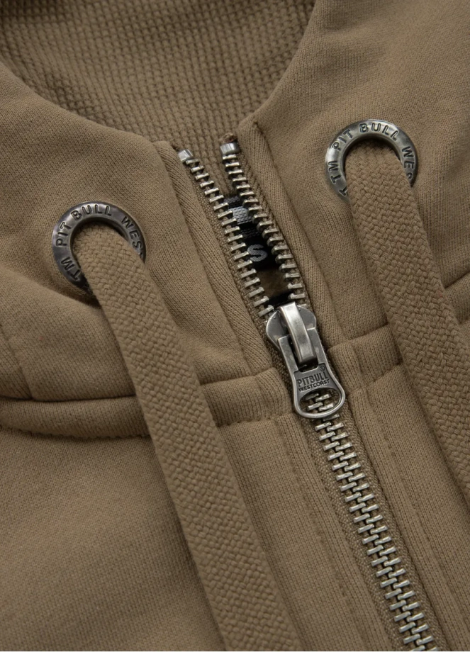 Bluza damska z kapturem Pit Bull Pitbull Hilltop Zip brązowa