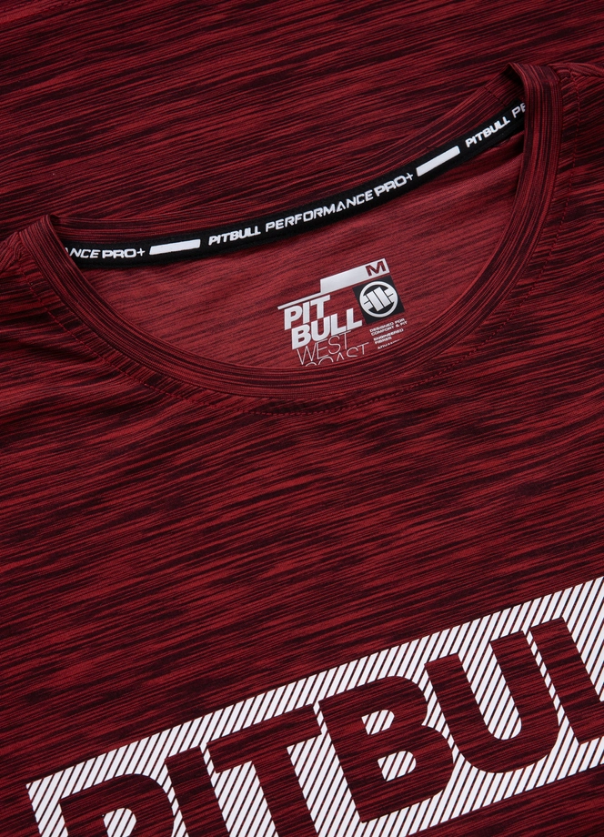 Koszulka męska T-shirt Pit Bull Performance Pro+ Casual Sport Hilltop bordowa