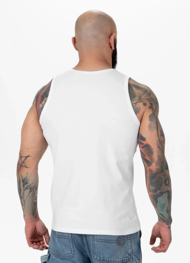 Koszulka męska tank top Pitbull Small Logo biała