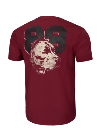 Koszulka męska T-Shirt Pit Bull Pitbull Dog 89 bordowa