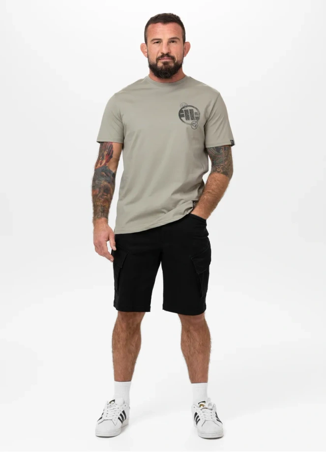 Koszulka męska T-Shirt Pit Bull Pitbull SD Stamp szara oliwkowa