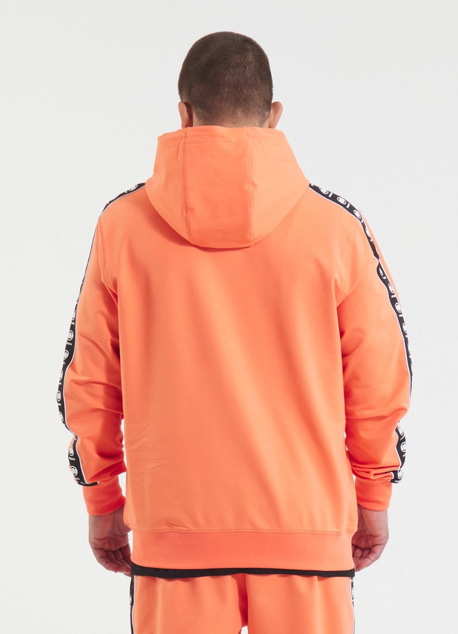 Bluza męska z kapturem Pitbull Pit Bull Tape Nugget ZIP łososiowa pomarańczowa