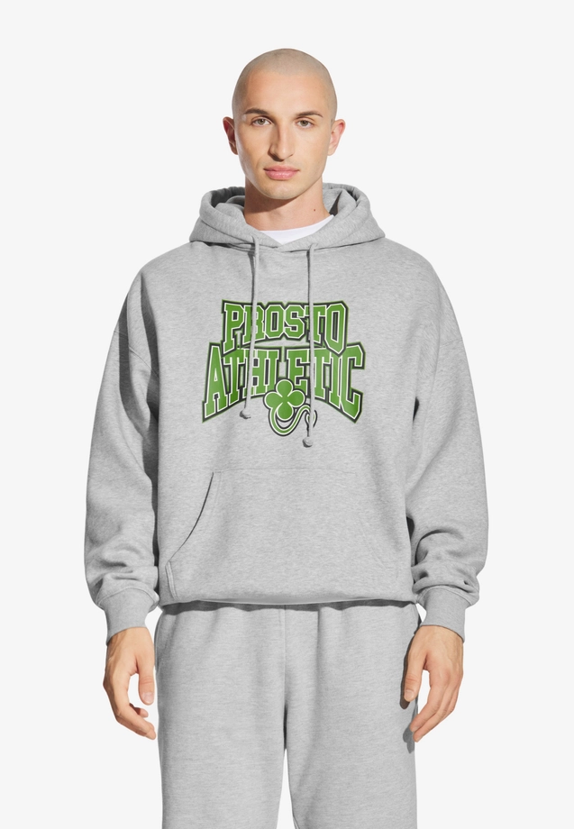 Bluza męska z kapturem oversize Prosto Chicago szara