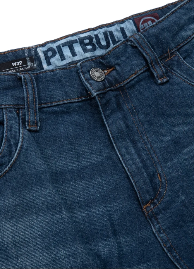 Spodenki szorty jeans bojówki męskie Pitbull Navy Wash Longspur granatowe