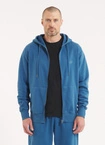 Bluza męska z kapturem Pitbull Pit Bull Lancaster 2 ZIP Washed niebieska