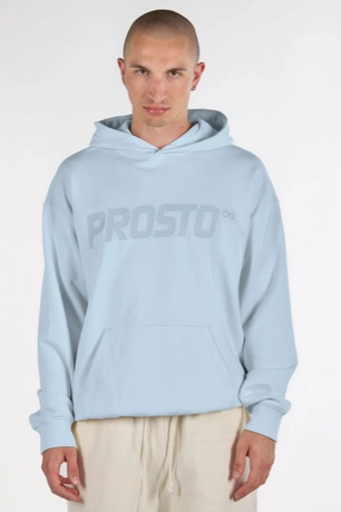 Bluza męska z kapturem Prosto Big Log Infinity jasno niebieska