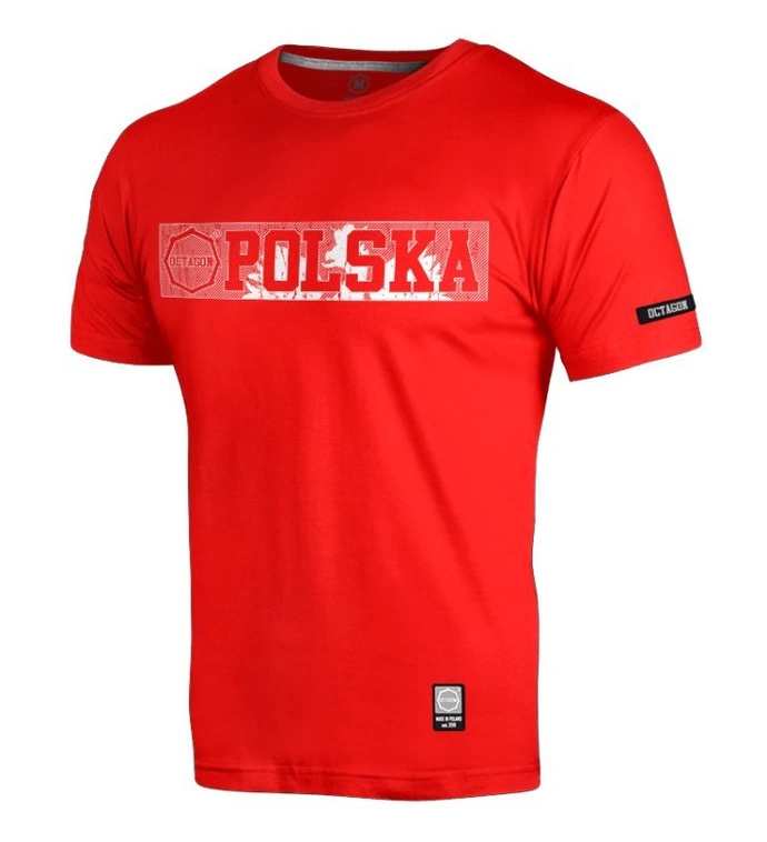 Koszulka T-shirt męski Octagon Polska Logo czerwona