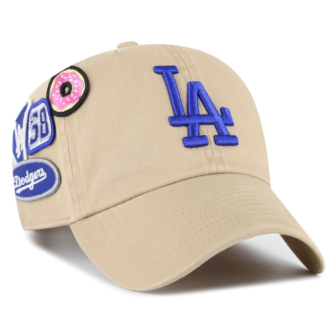 Czapka z daszkiem 47 Brand Los Angeles Dodgers Badges Clean Up beżowa