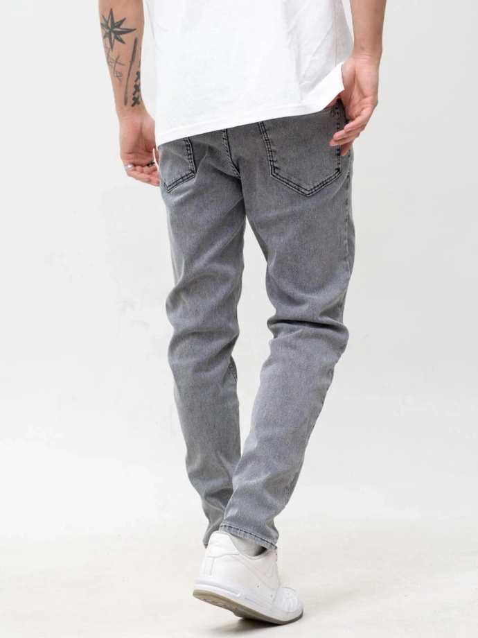 Spodnie męskie Jeans Jigga Wear Mini Haft Logo szare