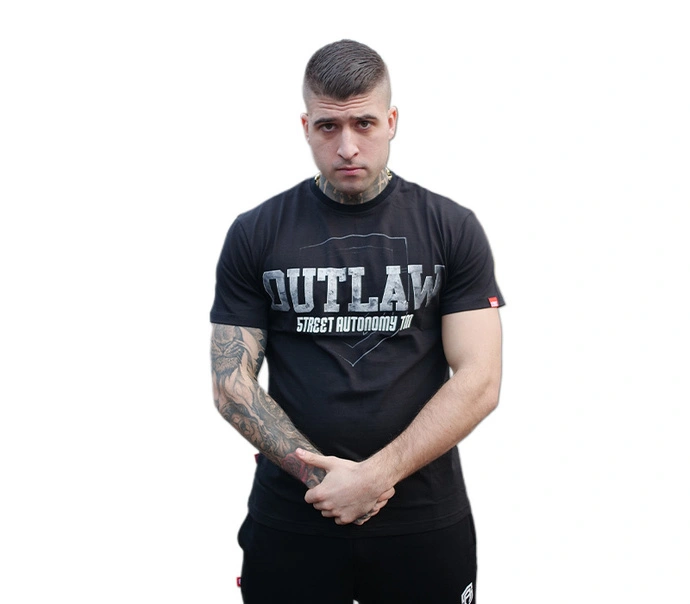 Koszulka męska t-shirt Street Autonomy Outlaw czarna