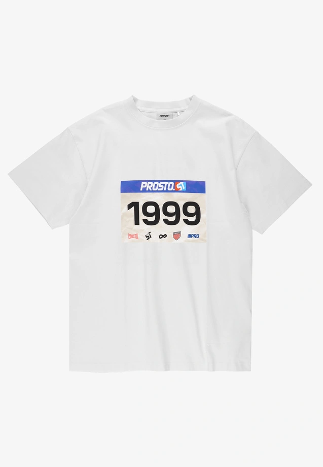 Koszulka męska t-shirt Prosto Runner biała