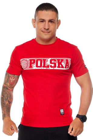 Koszulka męska T-shirt Octagon Logo Polska czerwona
