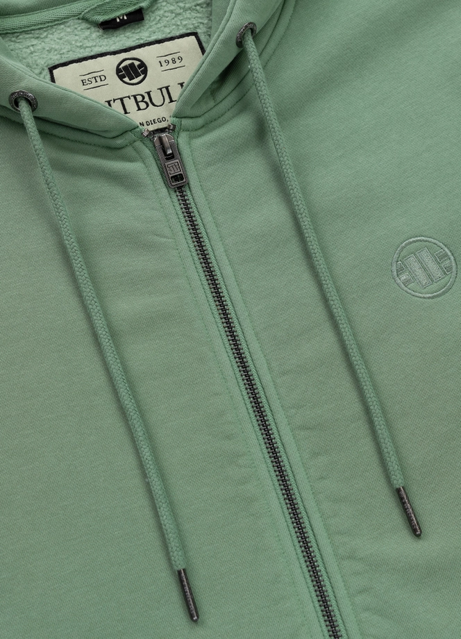 Bluza męska z kapturem Pitbull Pit Bull Lancaster 2 ZIP Washed zielona