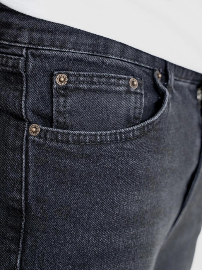 Spodnie męskie Jeans Jigga Wear Mini Haft Logo czarne