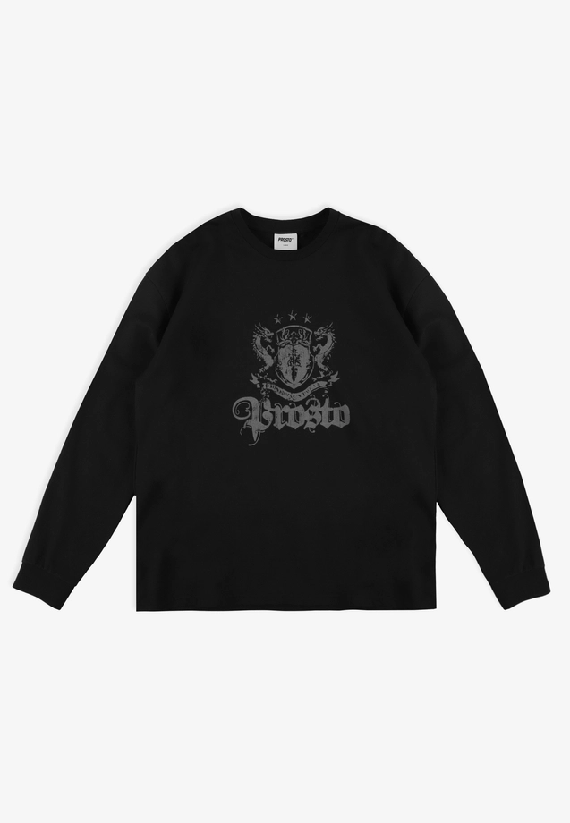 Koszulka longsleeve męski Prosto Crest czarna