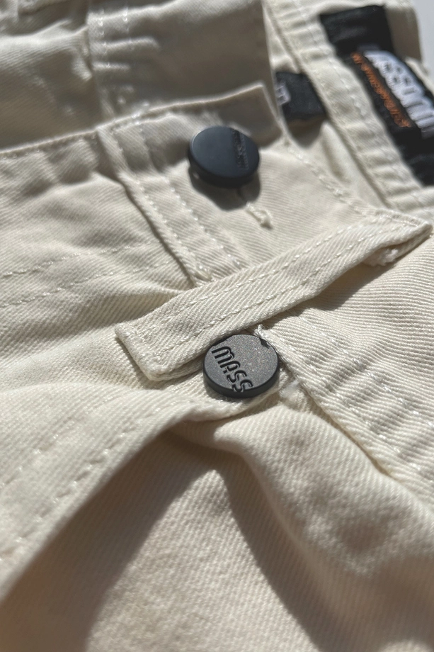 Spodnie męskie Mass Denim Slang Baggy Fit kremowe