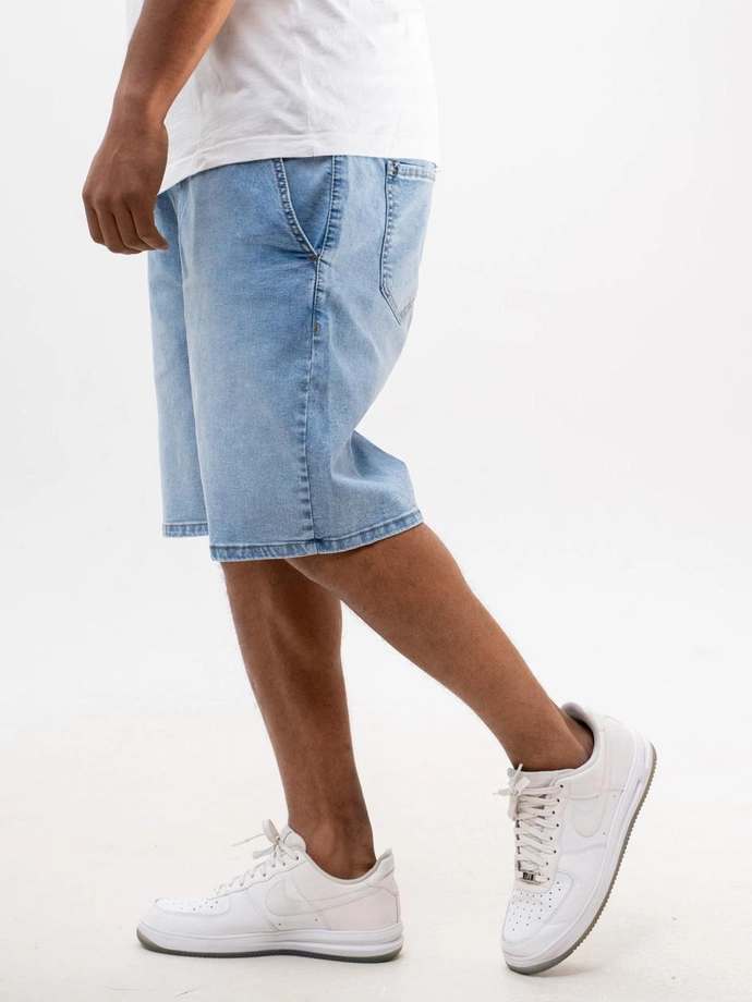 Spodenki szorty męskie jeans Baggy Jigga Wear Crown Gold jasno niebieskie
