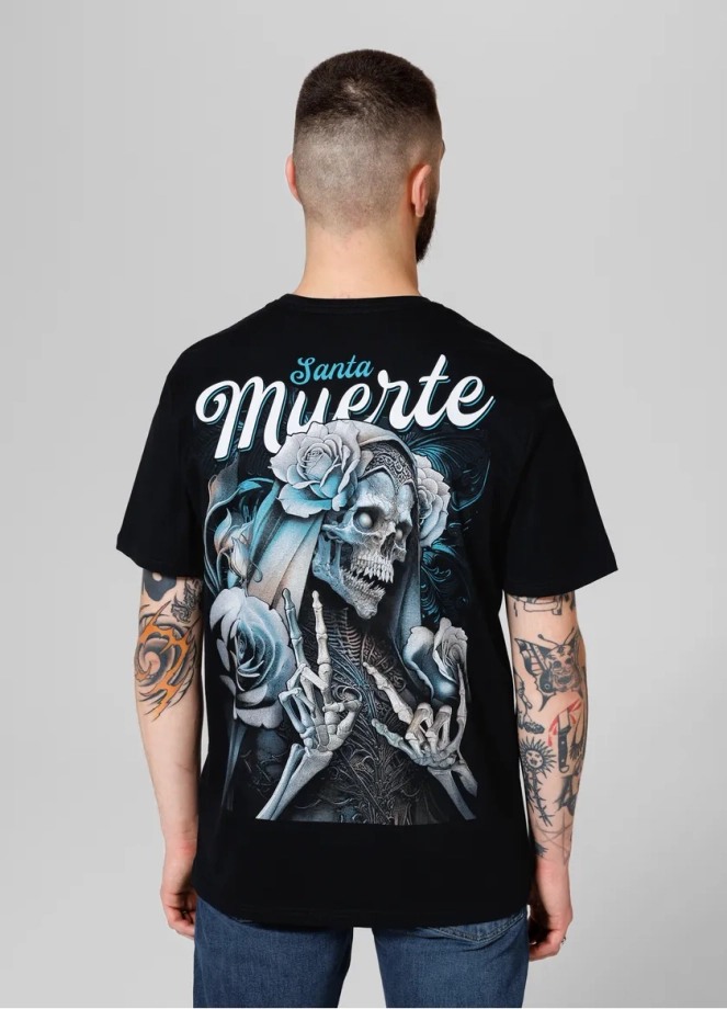 Koszulka męska T-Shirt Pit Bull Pitbull Santa Muerte 24 czarna