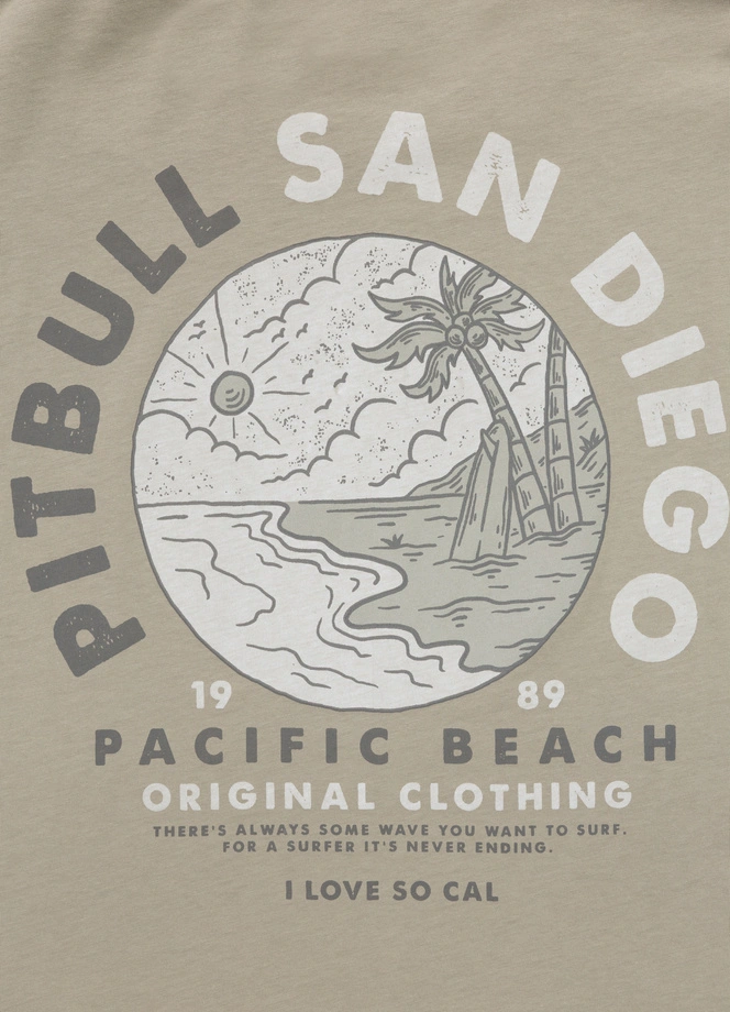 Koszulka męska T-Shirt Pit Bull Pitbull Planet Surf szara oliwkowa
