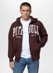 Bluza męska rozpinana z kapturem Pit Bull Norton ciemno bordowa