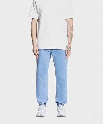 Spodnie męskie jogger jeans Prosto Krix jasno niebieskie