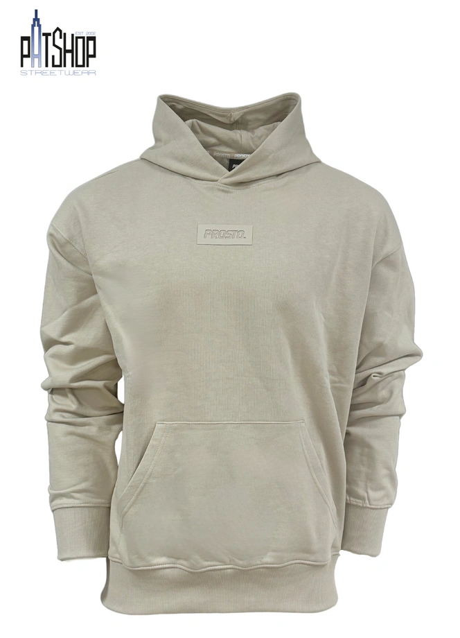 Bluza męska z kapturem oversize Prosto Box 2.0 beżowa