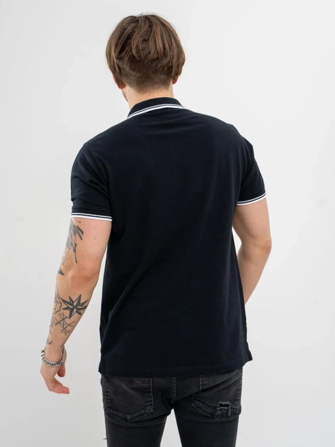 Koszulka męska Polo Jigga Wear Classic Stripe czarna