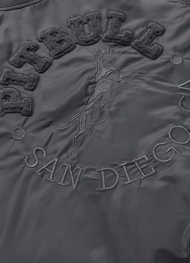 Kurtka męska przejściowa bejsbolówka Pit Bull Hacket grafitowa szara