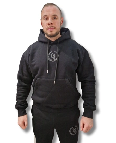 Bluza męska z kapturem oversize Ciemna Strefa CS Laur czarna