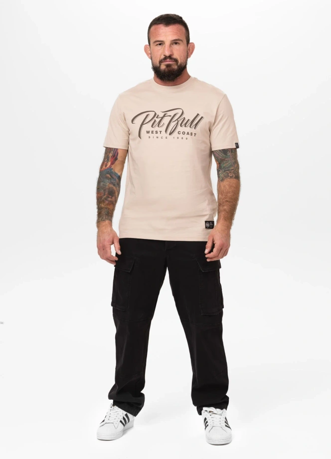 Koszulka męska T-Shirt Pit Bull Pitbull El Jeffe ultra jasna kremowa