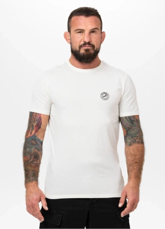 Koszulka męska T-Shirt Pit Bull Pitbull San Diego CA Small Logo Slim Fit biała