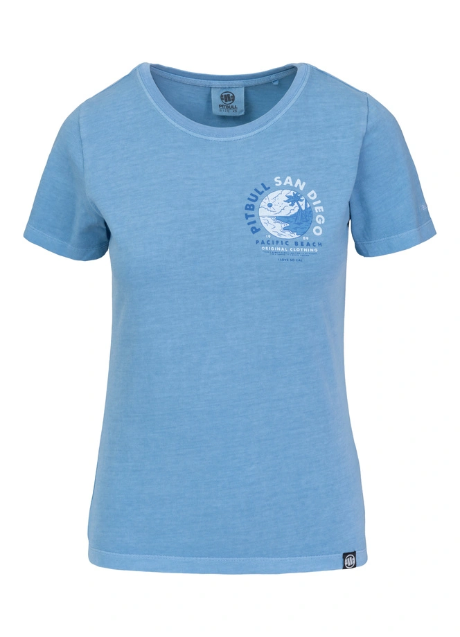 Koszulka damska T-shirt Pit Bull Planet Surf sprany niebieski