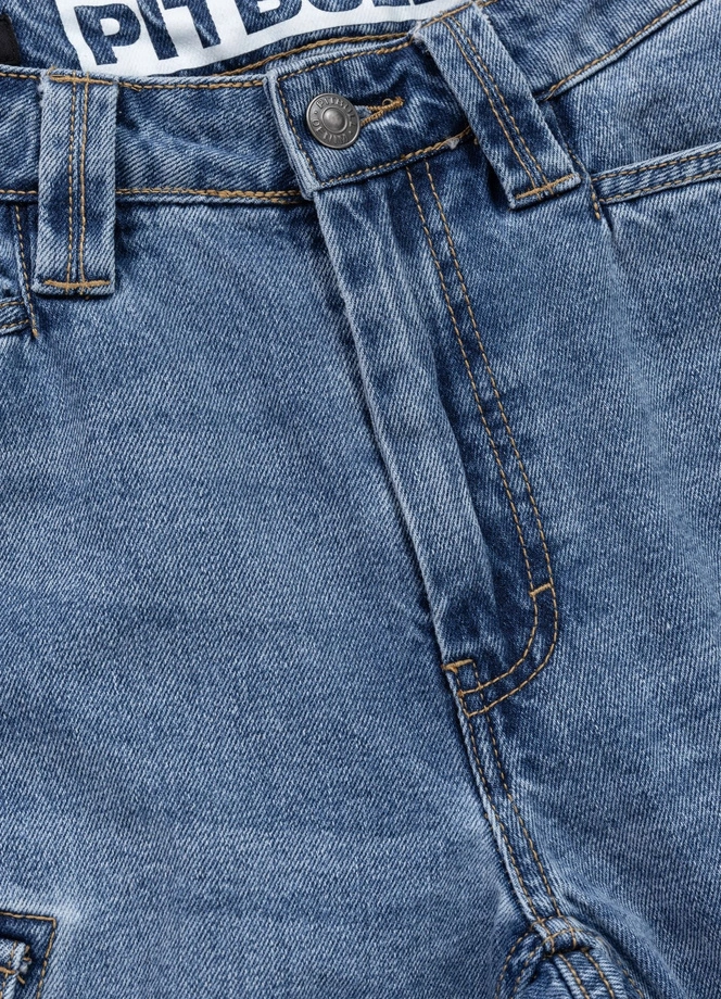 Spodenki szorty jeans bojówki męskie Pitbull Classic Wash Strandway niebieskie