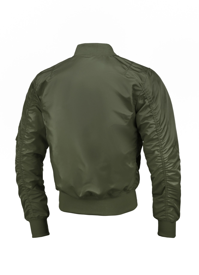 Kurtka męska przejściowa wiosenna Pit Bull MA 1 Logo Flight Jacket 2 bomber zielona