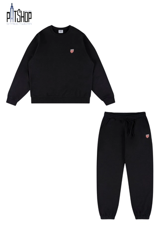 Komplet męski dresowy Prosto Shield crewneck czarny