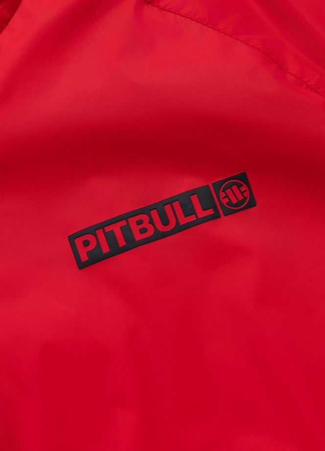 Kurtka męska wiosenna przejściowa Pit Bull Athletic Logo wiatrówka fluo czerwona