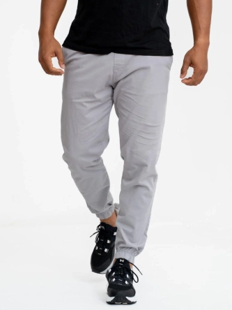 Spodnie męskie Materiałowe Jogger Jigga Wear Base szare
