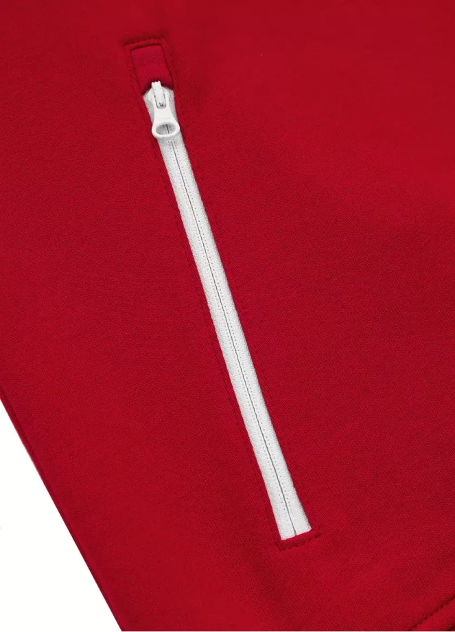 Bluza meska z kapturem Pitbull Pit Bull Hilltop Terry hooded czerwona