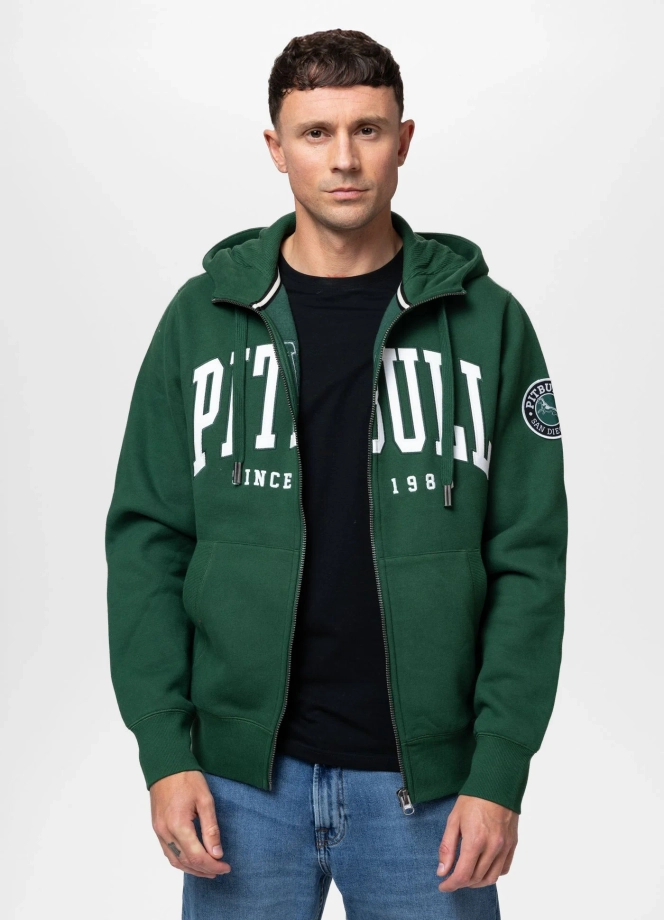 Bluza męska rozpinana z kapturem Pit Bull Norton zielona