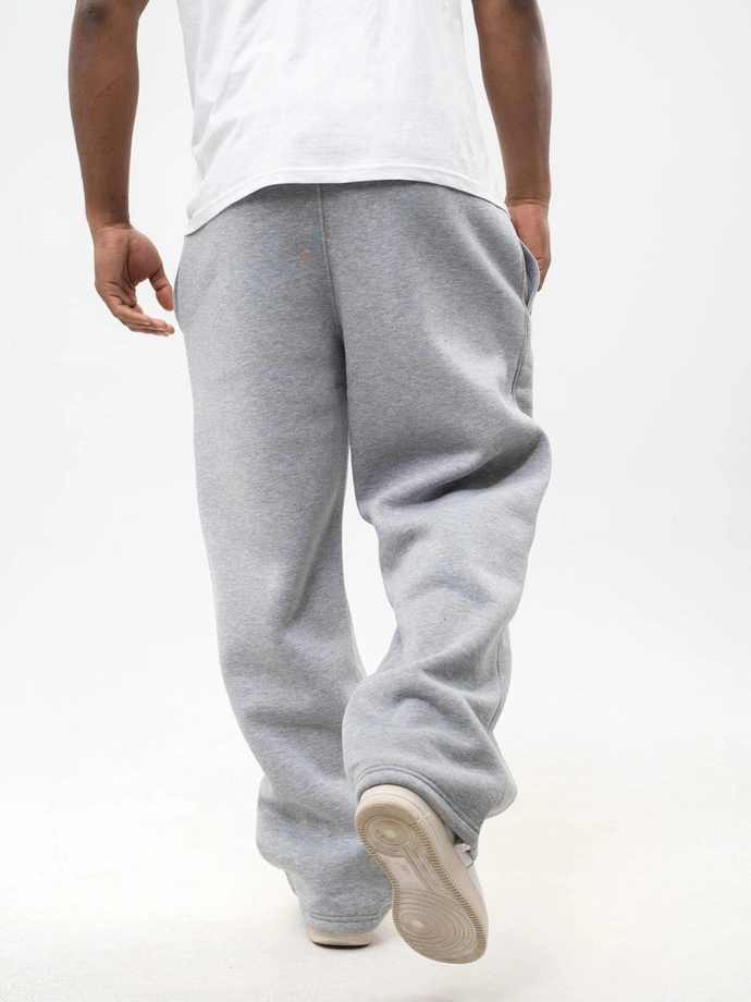 Spodnie dresowe męskie Baggy Jigga Wear Haft Logo Drawcord jasne szare