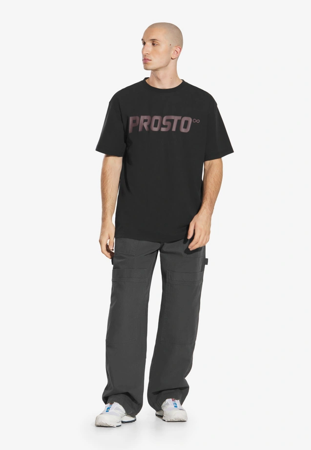 Koszulka męska t-shirt oversize Prosto Big Log Washed czarna