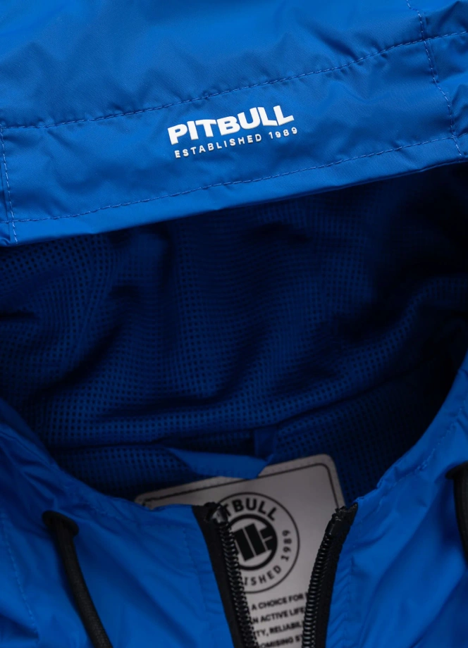 Kurtka męska wiosenna przejściowa Pit Bull Athletic Tape wiatrówka niebieska