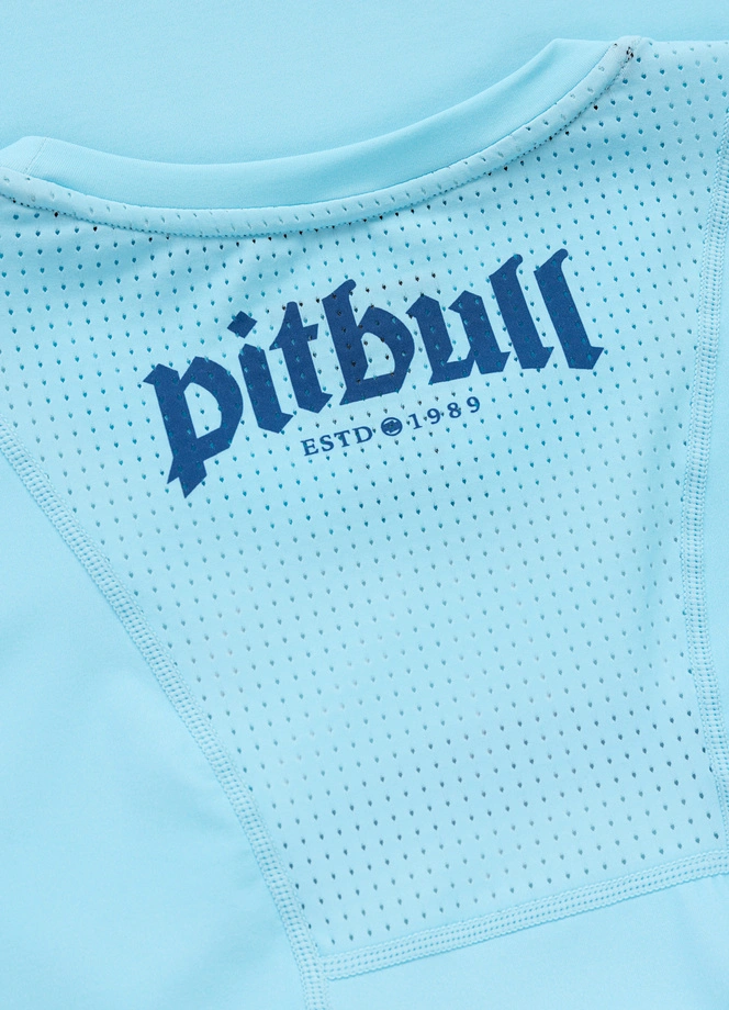 Koszulka męska sportowa Pit Bull Logo Palms jasna niebieska