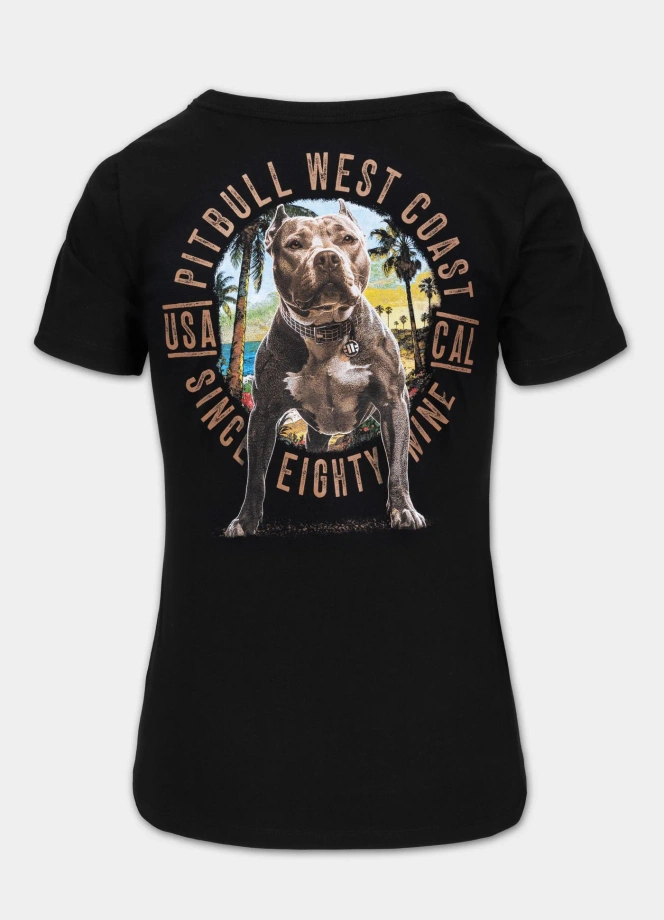 Koszulka t-shirt damska Pit Bull Beach Girl czarna