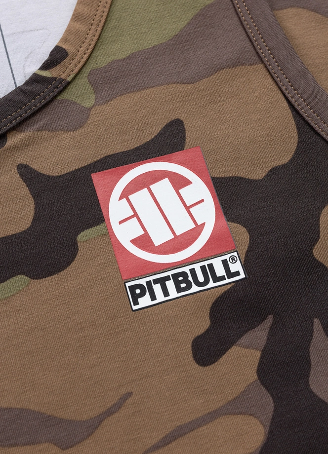 Koszulka męska tank top Pitbull Small Hilltop woodland camo