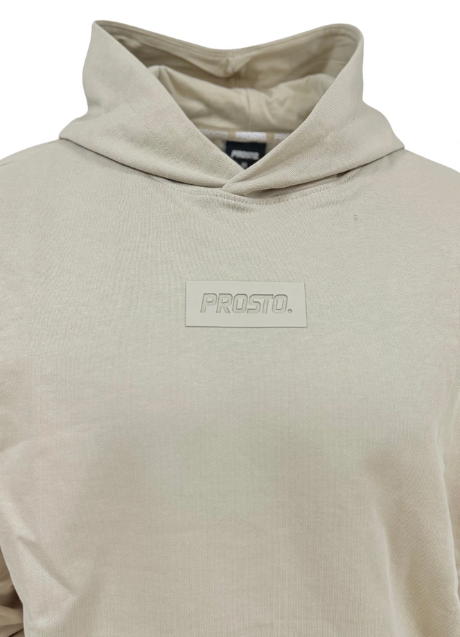Bluza męska z kapturem oversize Prosto Box 2.0 beżowa