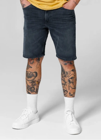 Spodenki szorty jeans męskie Pitbull Dark Wash Highlander granatowe