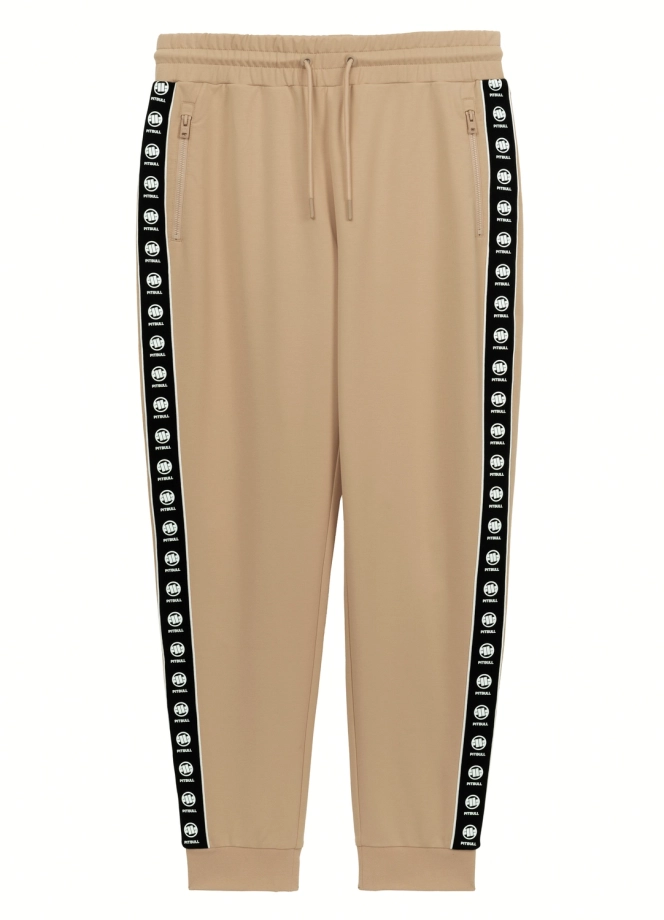 Komplet dresowy męski Pitbull Pit Bull Tape Nugget beżowy