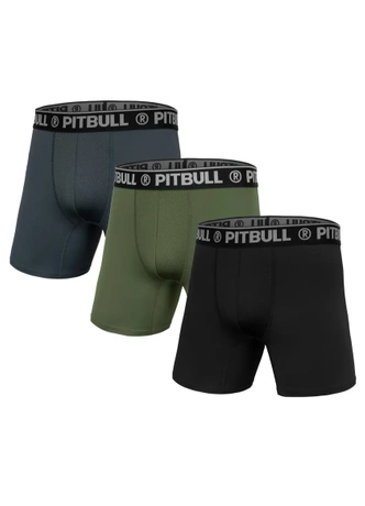Bokserki męskie Pitbull 3-pak Pit Bull Sport zielone/szare/czarne