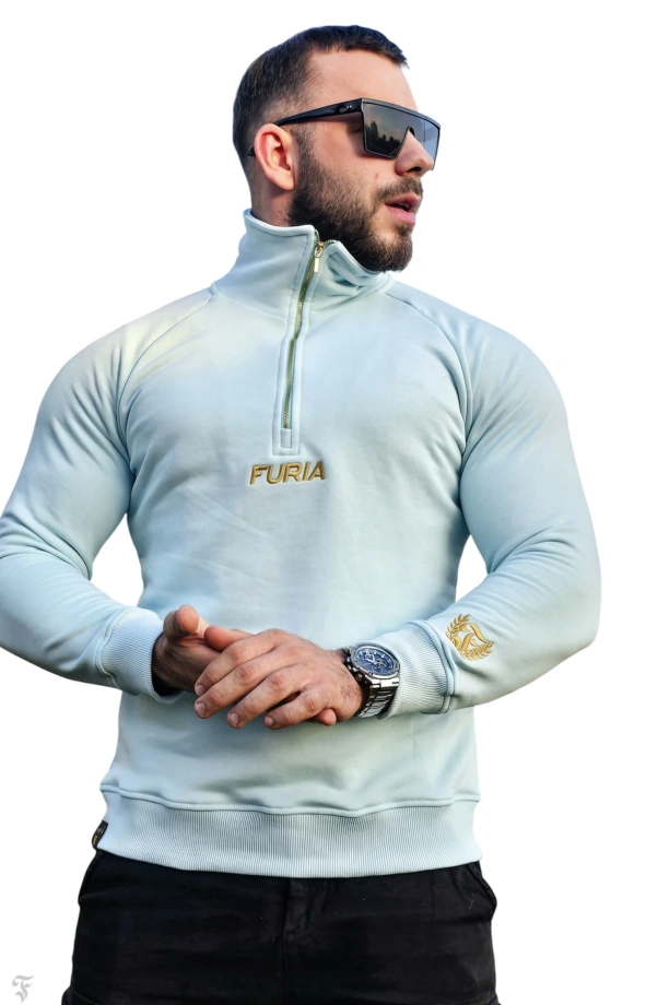 Bluza męska z zamkiem Furia Basic niebeska